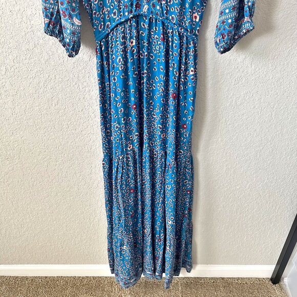 Poupette St Barth Mya Maxi Dress Blue Leo Print - Picture 7 of 15